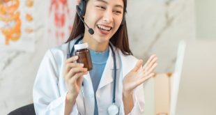Female doctor conducting online teleconsultation in Singapore clinic