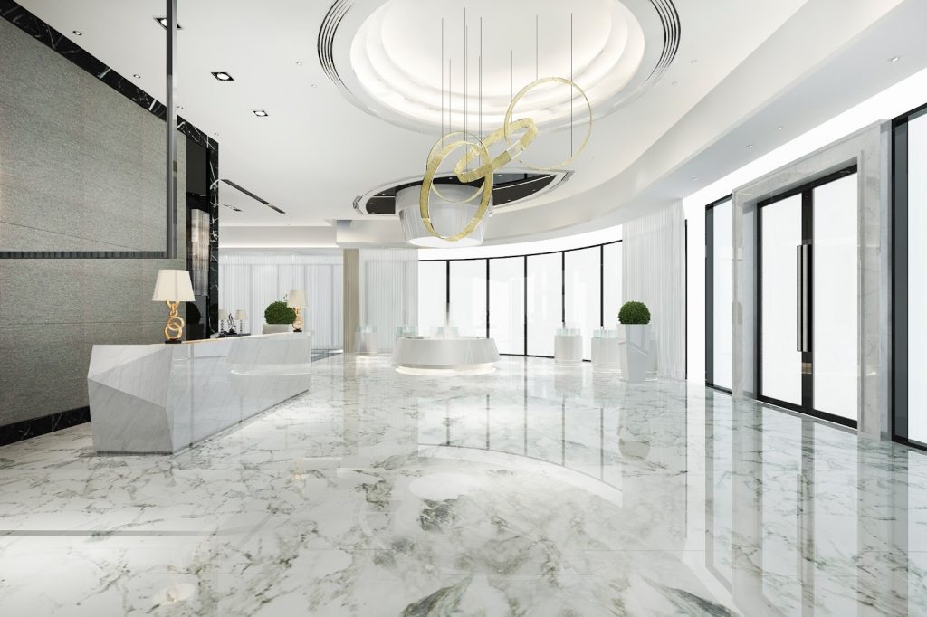 Marble floor polishing service restoring shine