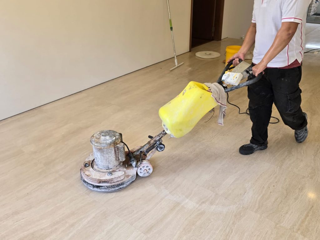 Professional marble cleaning service in Singapore restoring floor shine