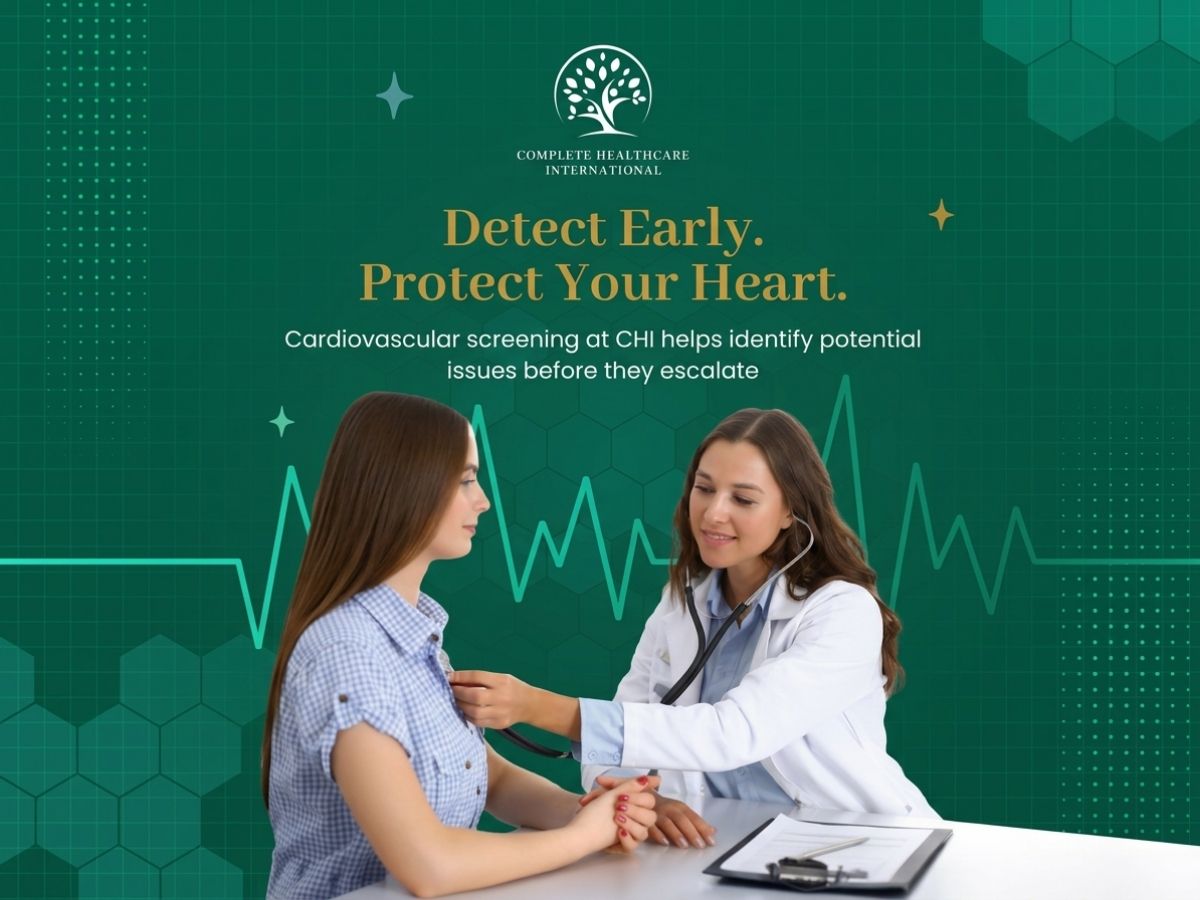 Doctor reviewing a cardiac health screening checklist with a patient at a Singapore clinic