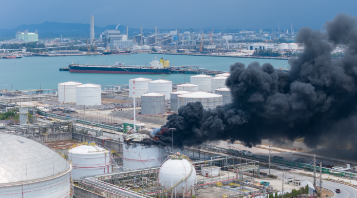 Heavy black smoke 
