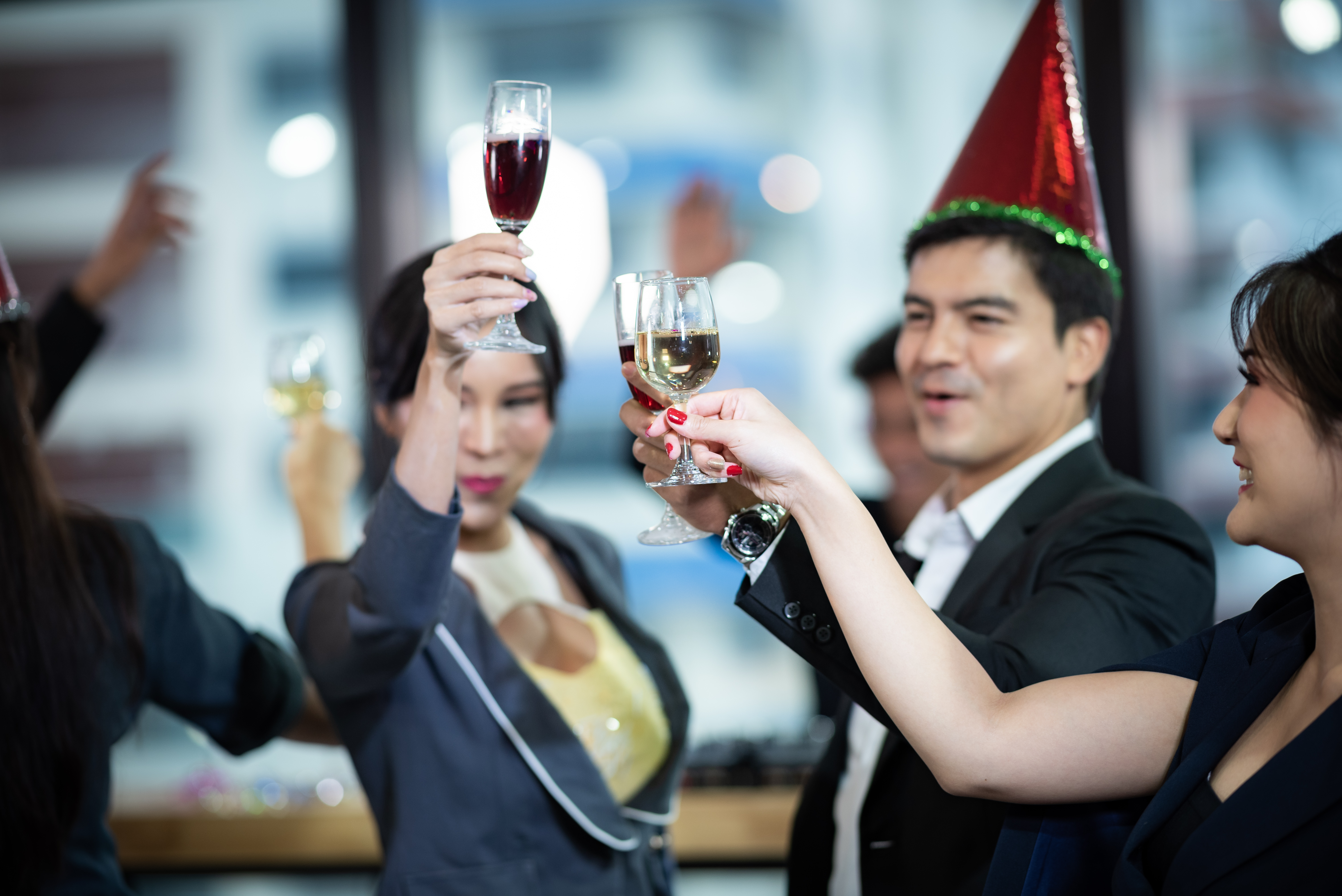 Professionals networking at a corporate event space Singapore during a business event