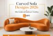 Professional curved sofa upholstery service in Singapore at Loft Furniture, the expert fabric selection and restoration