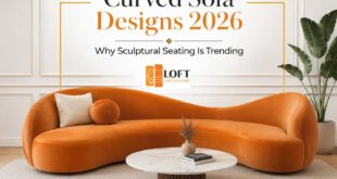 Professional curved sofa upholstery service in Singapore at Loft Furniture, the expert fabric selection and restoration