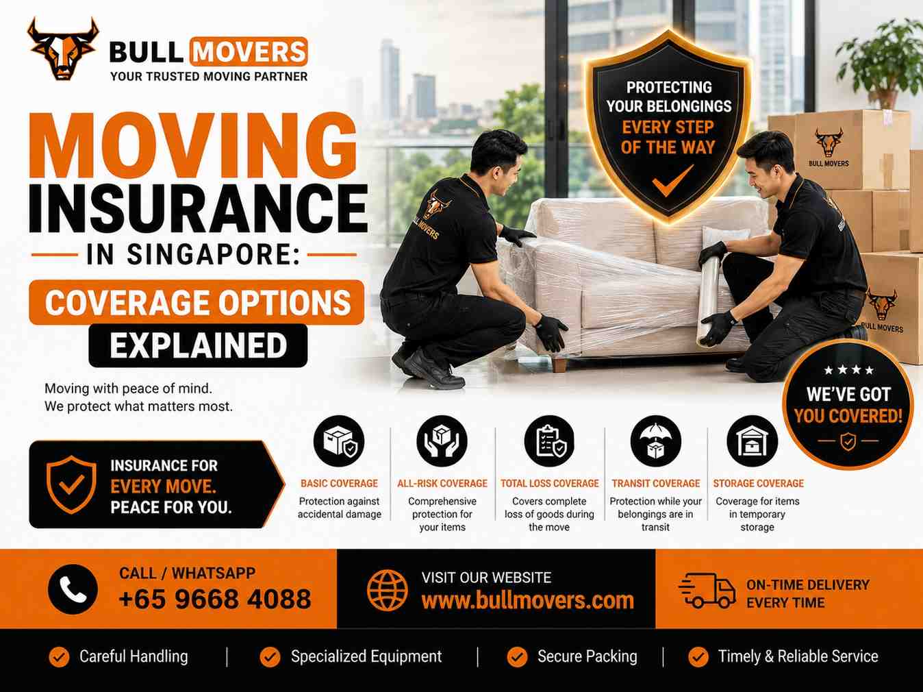 The best moving company offers insurance in Singapore | Bull Movers