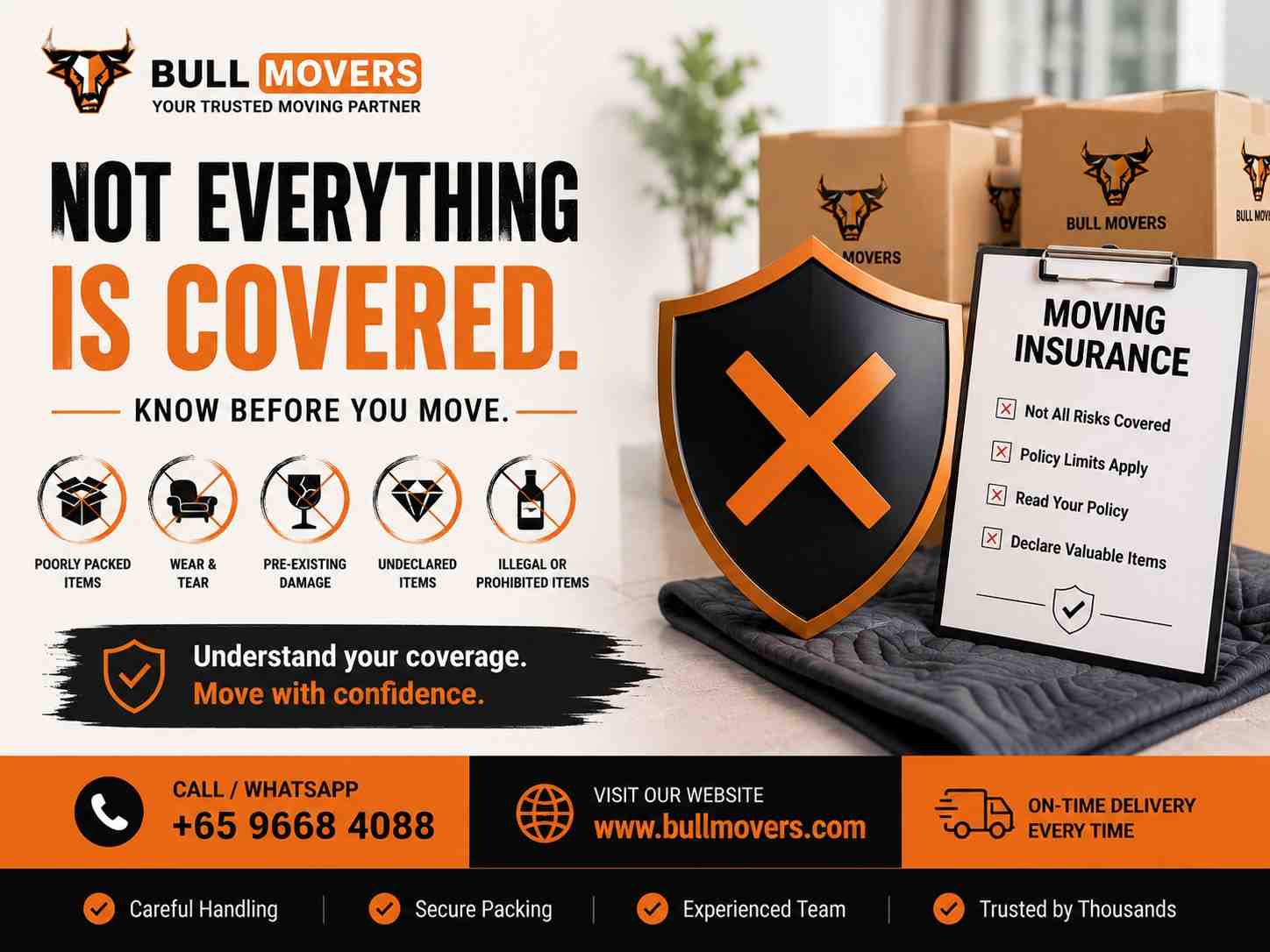 Bull Movers explained what is not covered by the insurance