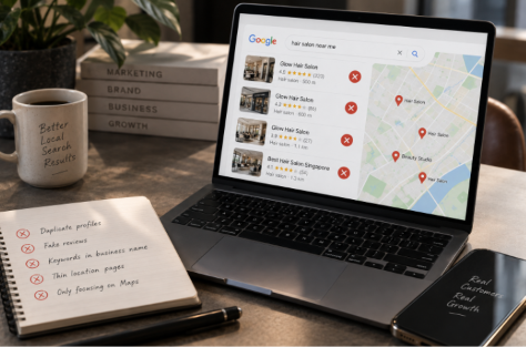 SEO agency Singapore tracking local search rankings and Google Maps visibility improvements