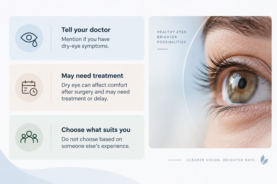 Patient vision clarity progression timeline comparing early recovery differences between LASIK and SMILE procedures