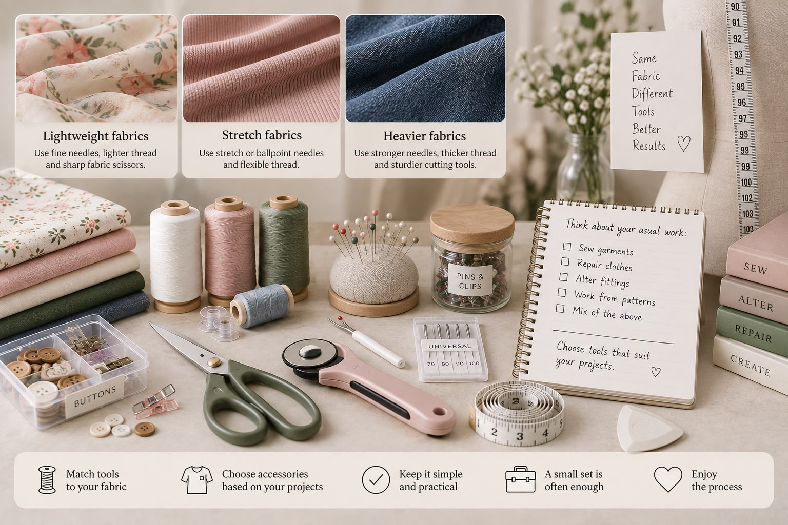 Professional sewing supplies for tailors and garment businesses